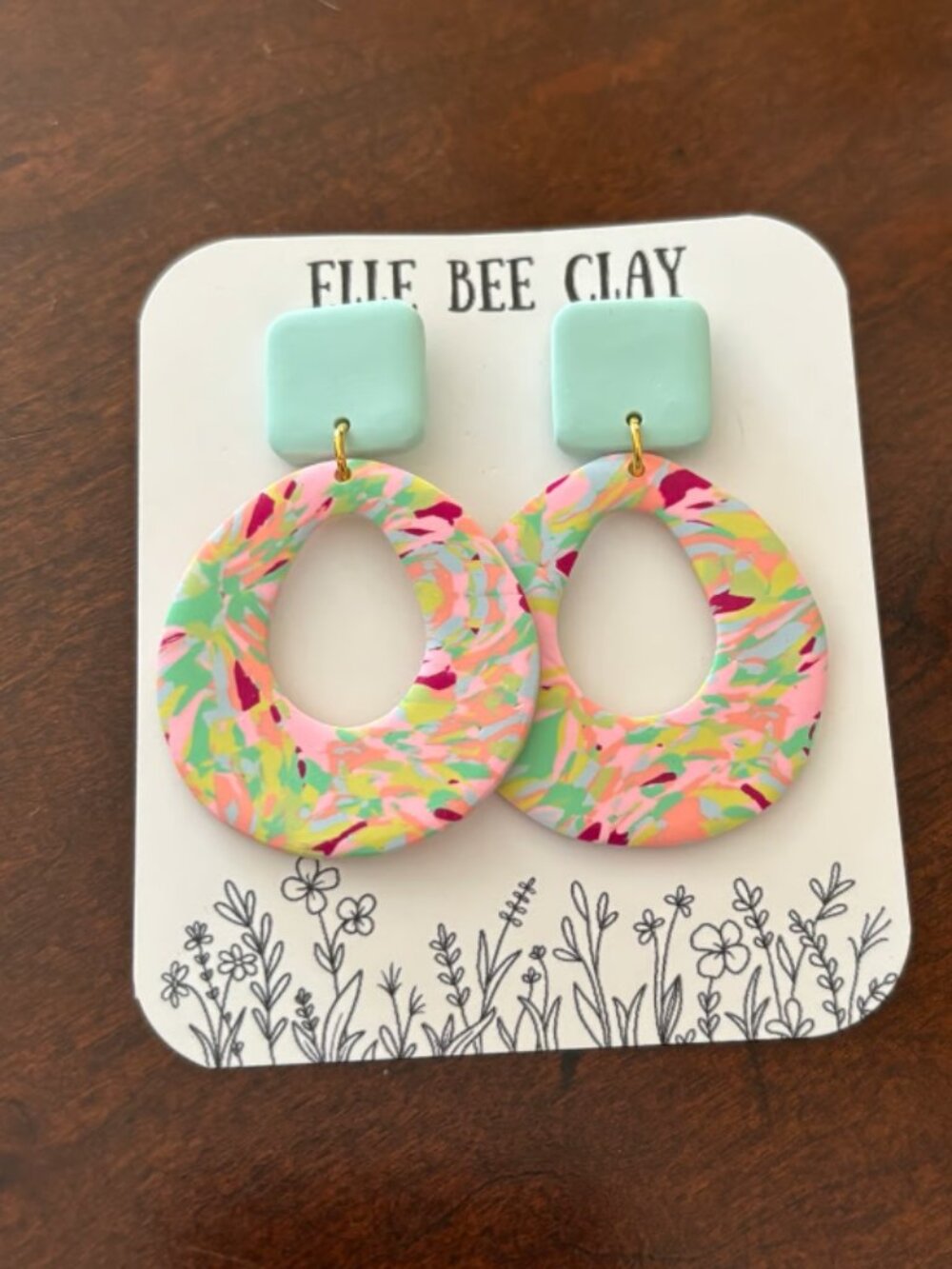 Polymer Clay spring multi-color Earrings